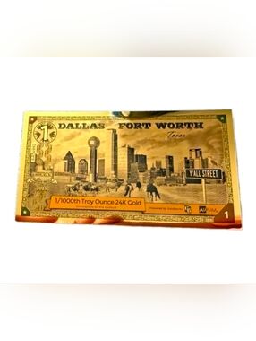 1 Dallas/Fort Worth Goldback 1/1000 oz. 24k Gold